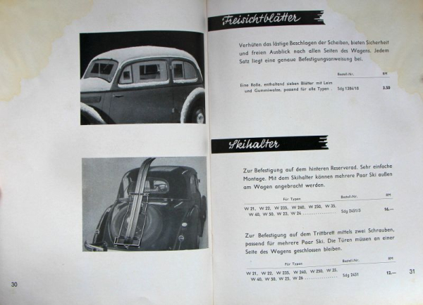 Wanderer Automobil-Zubehör 1939 Automobilkatalog (9834)